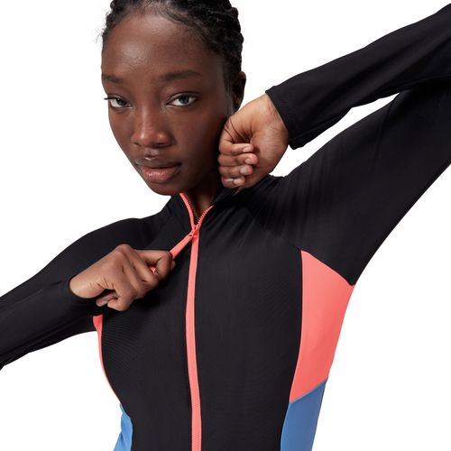Traje de Baño Long Sleeve Zip Colorblock One Piece Para Mujer Speedo