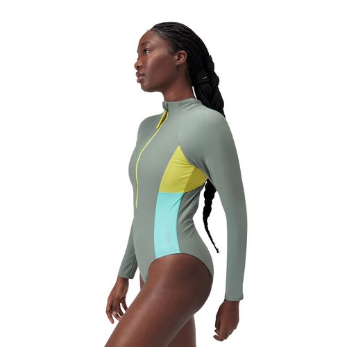 Traje de Baño Long Sleeve Zip Colorblock One Piece Para Mujer Speedo